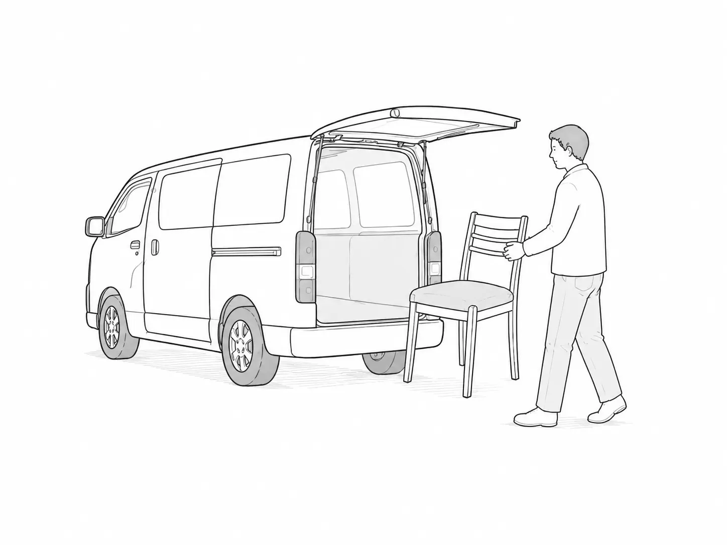 椅子をお引き取りする様子